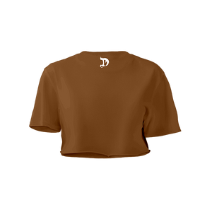 FALLOUT OVERSIZED CROP TOP BROWN