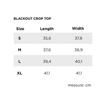 Load image into Gallery viewer, Blackout Crop Top