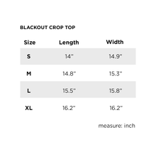 Load image into Gallery viewer, Blackout Crop Top